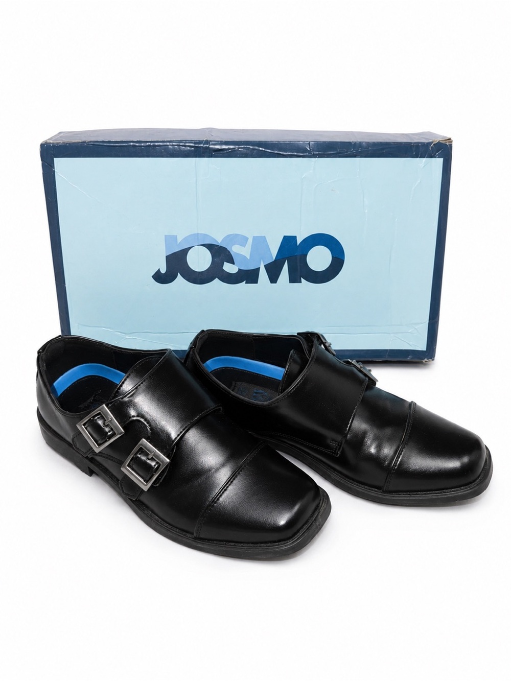Josmo Black Double Monk Strap Boys Dress Shoes 3 Big Kid